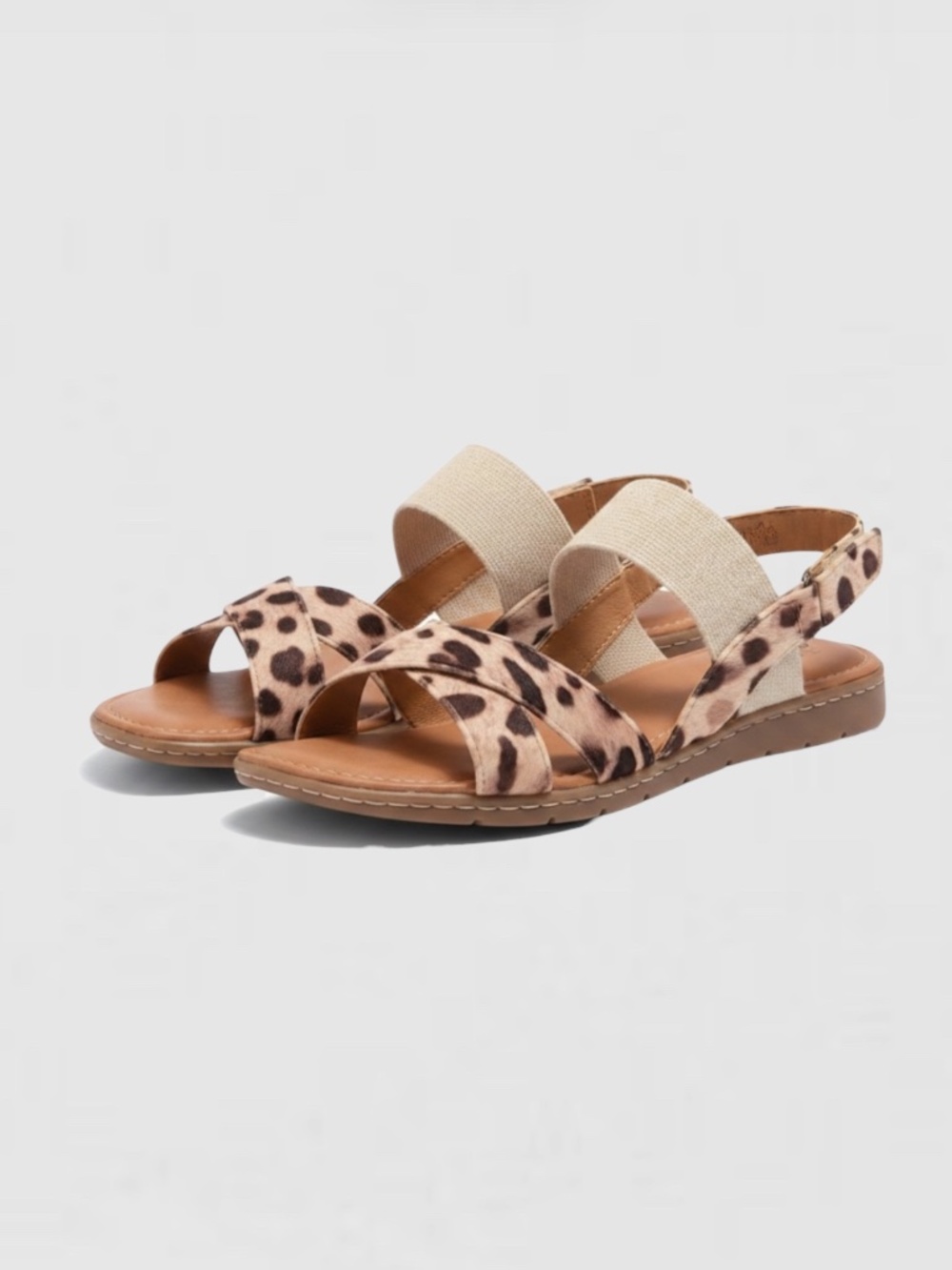 B.O.C Caty Natural Leopard Fabric Sandal Size 7 NIB